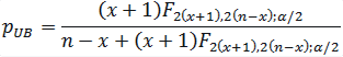 binomial confidence interval upper bound equation