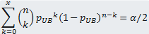 binomial exact confidence interval upper bound